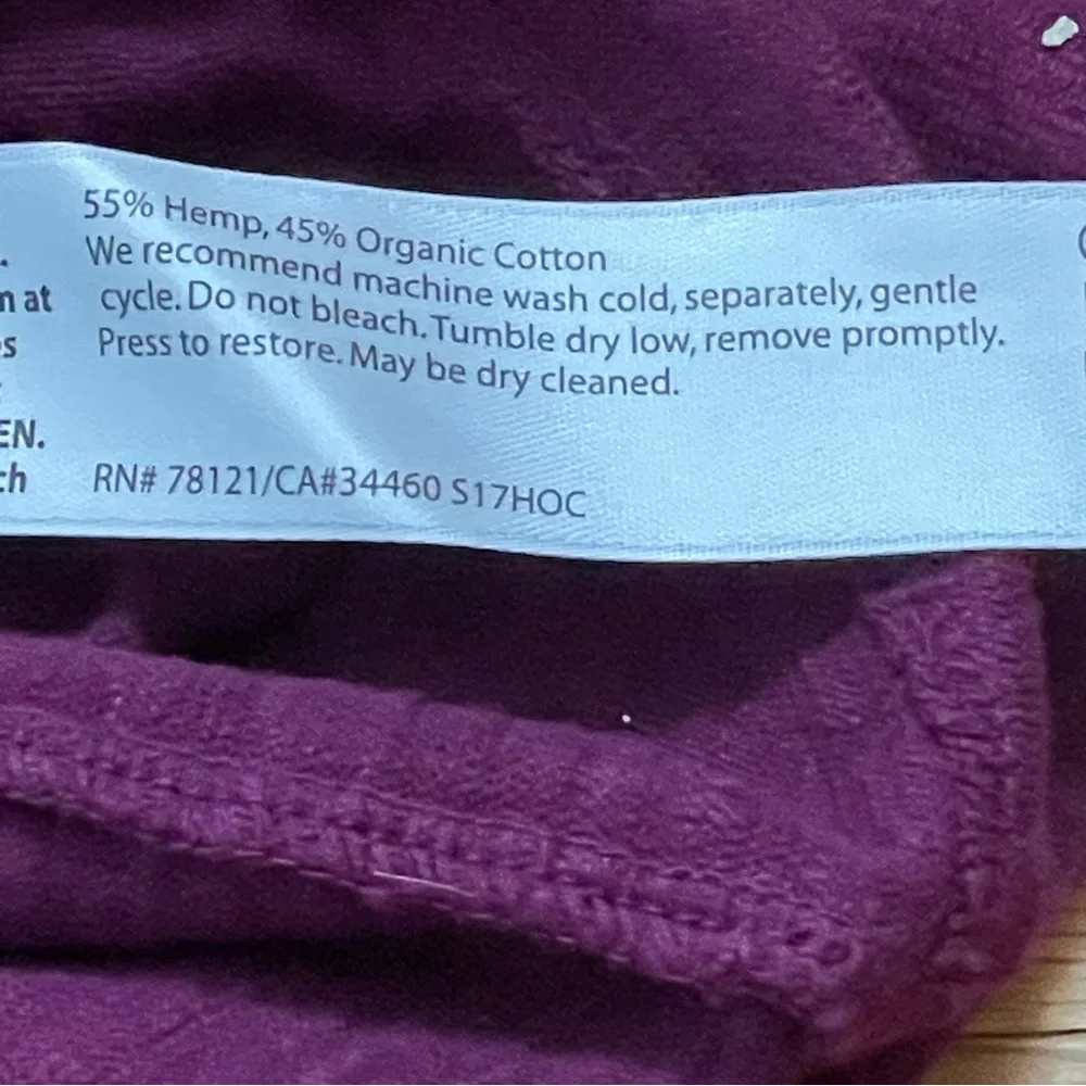 Eileen Fisher Women XL Purple Top Crop Boxy Square Neckline Hemp Organic Cotton - Picture 12 of 15